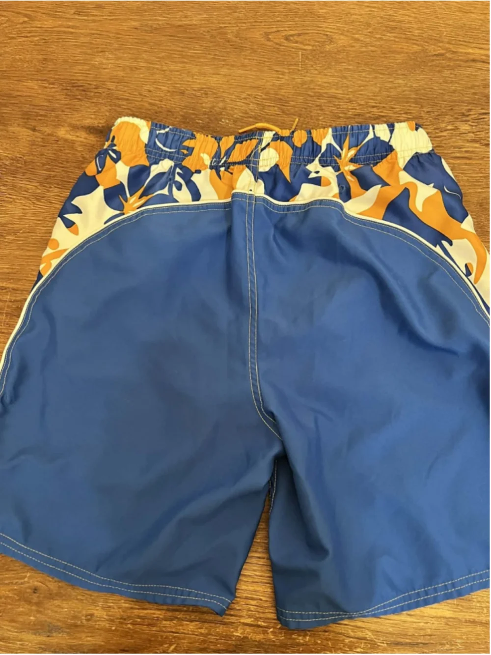 Beach Rays Men’s Swim Trunks Size L Blue Orange Tropical Drawstring Shorts